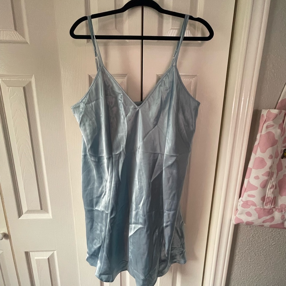 Blue satin lane Bryant dress